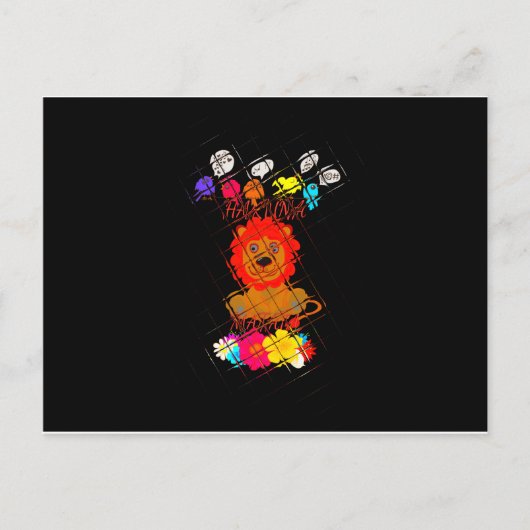 ユーモアたっぷりな赤ちゃんライオンキング:ハクナマタタのアートデザイン ポストカード (正面)