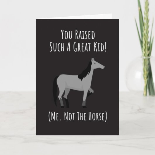 ユーモアたっぷりな馬のママカード　乗馬ママへのプレゼントに最適 カード (正面)