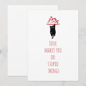 ユーモアたっぷりな黒猫のバレンタイン・デー反対宣言 シーズンカード (正面/裏面)