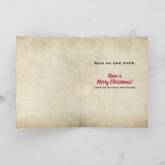 ユーモアたっぷりのアメリカン・ゴシック・クリスマス・フルーツケーキ シーズンカード (内部)
