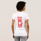 ユーモアたっぷりのアライグマ「警告：態度が含まれる場合あり」 Tシャツ (裏面フル)