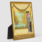 ユーモアたっぷりのアレンジアート 60歳の誕生日 テーブルトップ フォトプラーク (側面)