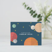 ユーモアたっぷりのイラストの惑星たち ポストカード (スタンド正面)