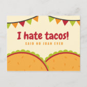ユーモアたっぷりのイラスト付きメキシカンタコス ポストカード (正面)