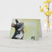 ユーモアたっぷりのウサギのグリーティングカード カード (黄色い花)