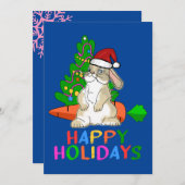 ユーモアたっぷりのウサギのホリデーシーズン シーズンカード (正面/裏面)