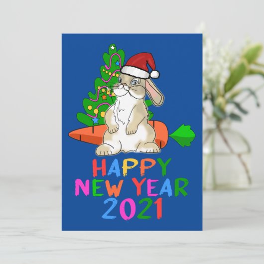 ユーモアたっぷりのウサギの新年2021 シーズンカード (スタンド正面)