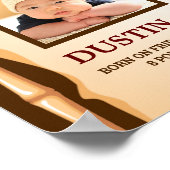 ユーモアたっぷりのカウボーイ写真が欲しい！赤ちゃんの誕生情報ポスター ポスター (角)