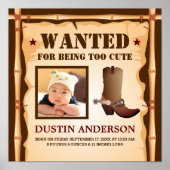 ユーモアたっぷりのカウボーイ写真が欲しい！赤ちゃんの誕生情報ポスター ポスター (正面)