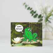 ユーモアたっぷりのカエル 誕生日 ポストカード (スタンド正面)