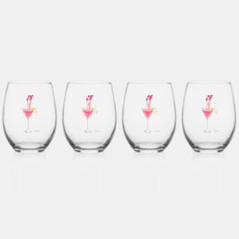 ユーモアたっぷりのカクテル ドリンクウェア、女子会 バー カート ステムなしワイングラス