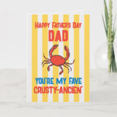 ユーモアたっぷりのカニ・アマルフィ・イエローストライプ・父の日カード カード (正面)