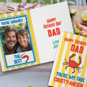 ユーモアたっぷりのカニ・アマルフィ・イエローストライプ・父の日カード カード