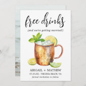 ユーモアたっぷりのクラシックモスクワミュールカクテル写真結婚式 セーブザデート (正面/裏面)