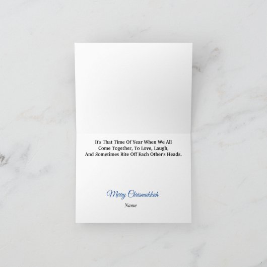 ユーモアたっぷりのクリスマスとハヌカのカード カード (内部)