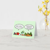 ユーモアたっぷりのクリスマスカード 疲れ果てたサンタとゴミ収集人 カード (黄色い花)