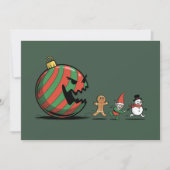 ユーモアたっぷりのクリスマスジンジャーブレッドサンタホリデーパーティ シーズンカード (正面)