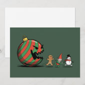 ユーモアたっぷりのクリスマスジンジャーブレッドサンタホリデーパーティ シーズンカード (正面/裏面)