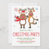 ユーモアたっぷりのクリスマスパーティー招待状 リンデブ シーズンカード (正面)