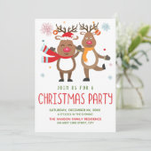 ユーモアたっぷりのクリスマスパーティー招待状 リンデブ シーズンカード (スタンド正面)
