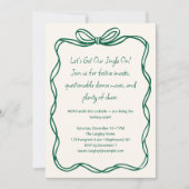 ユーモアたっぷりのクリスマス リボン ボウ ホリデー パーティー シーズンカード (正面)