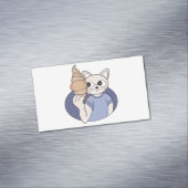 ユーモアたっぷりのクロワッサン猫 マグネット名刺 (インサイチュ)
