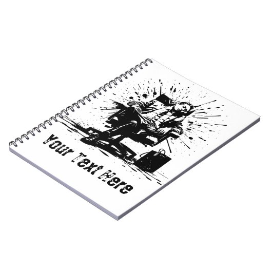 ユーモアたっぷりのグランジオフィスアートカスタムノート ノートブック (左側)