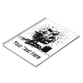 ユーモアたっぷりのグランジオフィスアート カスタムノートブック ノートブック (左側)