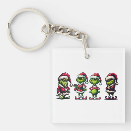 ユーモアたっぷりのグリンチ That's It 私は行かない 両面デザイン キーホルダー (正面)