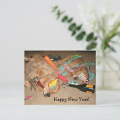 ユーモアたっぷりのゴールデンレトリバー新年会 シーズンポストカード (スタンド正面)