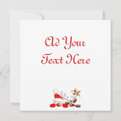 ユーモアたっぷりのサンタとトナカイの漫画 カード (裏面)