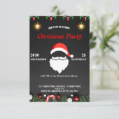 ユーモアたっぷりのサンタクリスマス招待状 フェスティブ＆ファン 招待状 (スタンド正面)
