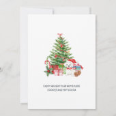 ユーモアたっぷりのサンタクロースのクリスマスホリデーオープンハウス 招待状 (裏面)