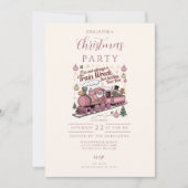 ユーモアたっぷりのサンタトレインクラッシュクリスマス 招待状 (正面)