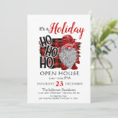 ユーモアたっぷりのサンタノームのクリスマスホリデーオープンハウス 招待状 (スタンド正面)