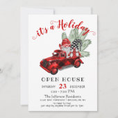 ユーモアたっぷりのサンタノームのクリスマスホリデーオープンハウス 招待状 (正面)