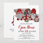 ユーモアたっぷりのサンタノーム クリスマスホリデー オープンハウス 招待状 (正面/裏面)