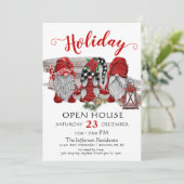 ユーモアたっぷりのサンタノーム クリスマスホリデー オープンハウス 招待状 (スタンド正面)