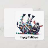 ユーモアたっぷりのシマウマのホリデーグリーティングカード シーズンカード (正面/裏面)