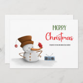 ユーモアたっぷりのショーマンラジオ メリークリスマス ビジネス シーズンカード (正面/裏面)