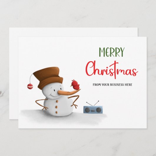 ユーモアたっぷりのショーマンラジオ メリークリスマス ビジネス シーズンカード (正面/裏面)