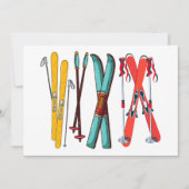 ユーモアたっぷりのスキー カラフルなスキー スキーヤー シーズンカード (正面)