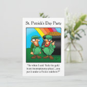 ユーモアたっぷりのセントパトリックデーのパーティー招待状 招待状 (スタンド正面)