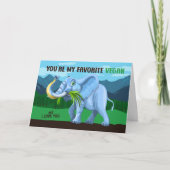 ユーモアたっぷりのゾウのヴィーガン バレンタインデーカード カード (正面)