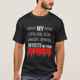 ユーモアたっぷりのゾンビ キャバリア・キング・チャールズ・スパニエル - 犬 Tシャツ