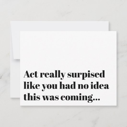 ユーモアたっぷりのタイポグラフィーでサプライズ！ウェディングパーティーの提案 招待状 (正面)