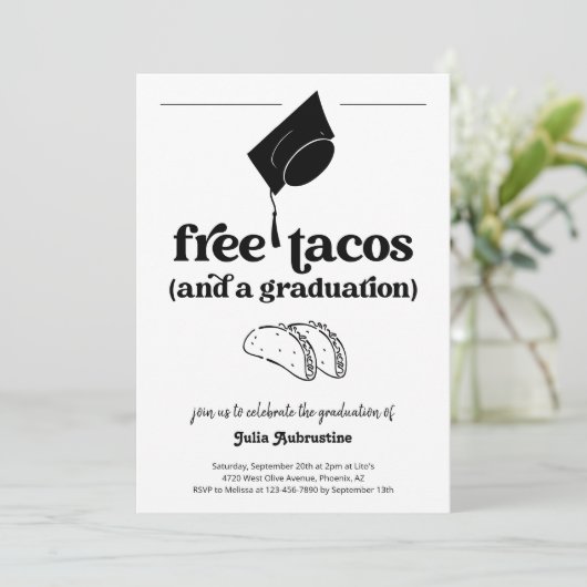 ユーモアたっぷりのタコ卒業パーティー 招待状 (スタンド正面)