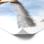 ユーモアたっぷりのダチョウの似顔絵 ポスター (角)