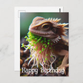 ユーモアたっぷりのトカゲのモスガーデン誕生日 ポストカード (正面/裏面)