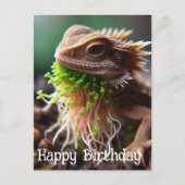 ユーモアたっぷりのトカゲのモスガーデン誕生日 ポストカード (正面)